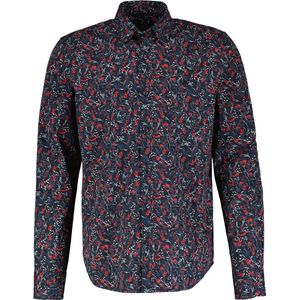 Lerros - Overhemd - Blauw/Rood - Katoen/Elastaan
