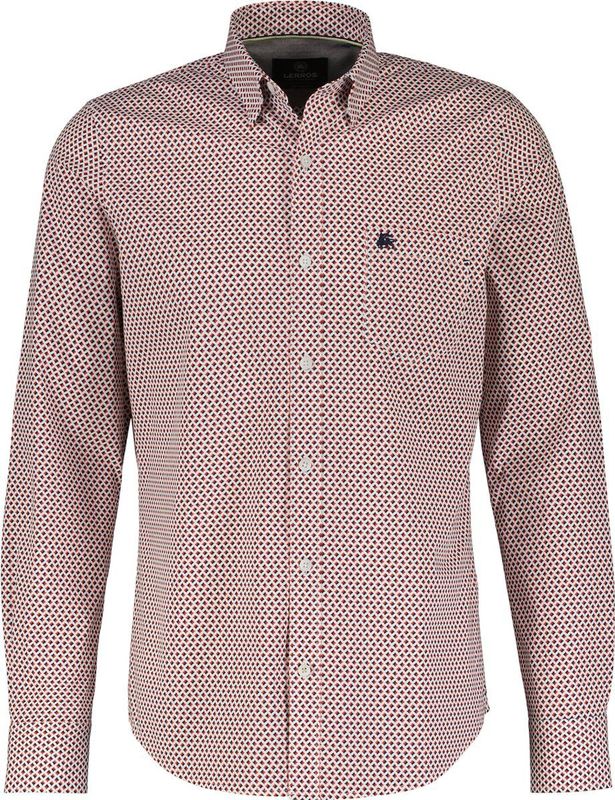 Lerros - Overhemd - Urban Red - Met Geborduurd Logo - 1 Borstzak