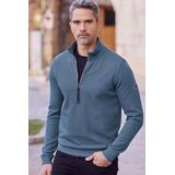 LERROS - Heren Sweater - Blauw - Katoen/Polyester - Regular Fit