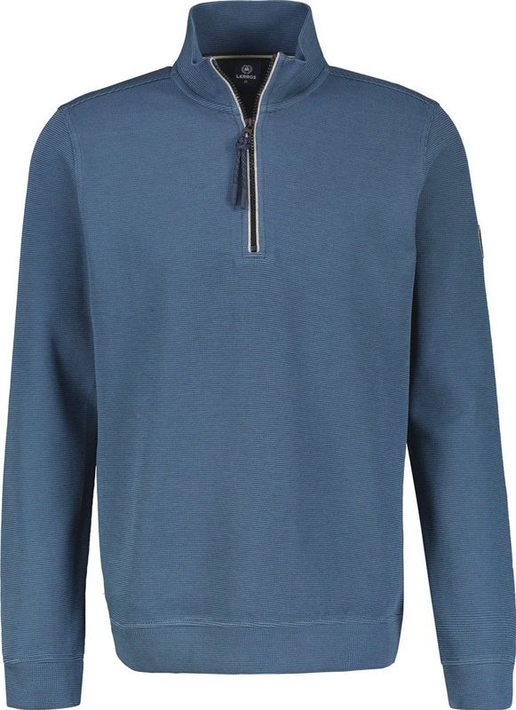 LERROS - Heren Sweater - Blauw - Katoen/Polyester - Regular Fit