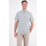 Lerros - Overhemd - Wit - Bloemenbedrukt - Korte Mouwen