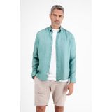 Overhemden - Coastal Blue - 55% Linnen 45% Katoen - Knoopsluiting