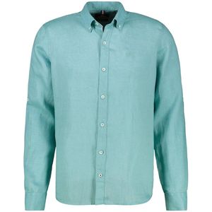 Overhemden - Coastal Blue - 55% Linnen 45% Katoen - Knoopsluiting