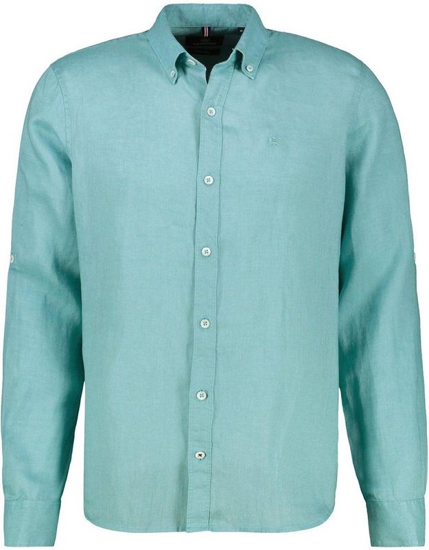 Overhemden - Coastal Blue - 55% Linnen 45% Katoen - Knoopsluiting