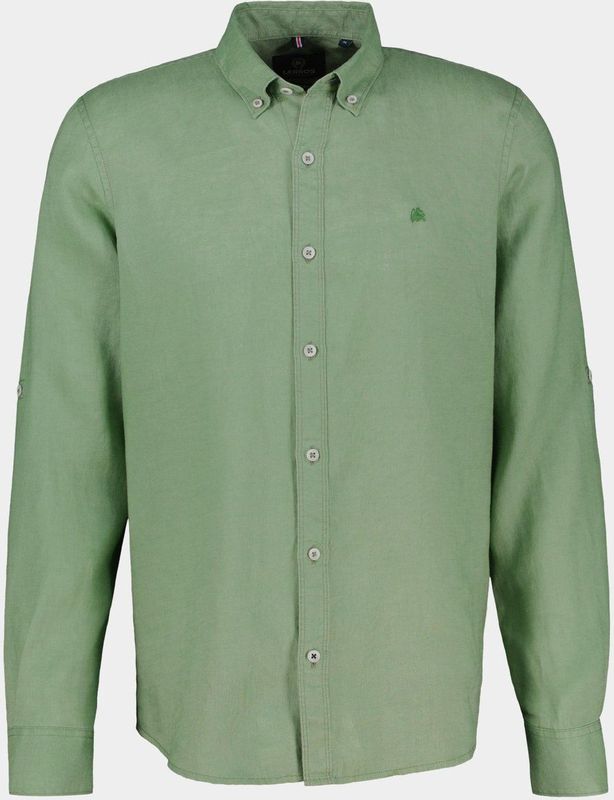 Overhemden - Sage Green - 55% Linnen 45% Katoen - Knoopsluiting