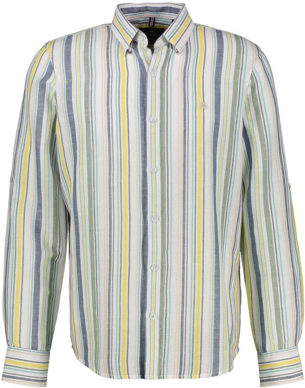 Lerros - Casual Overhemd - Wit - 55% Linnen 45% Katoen