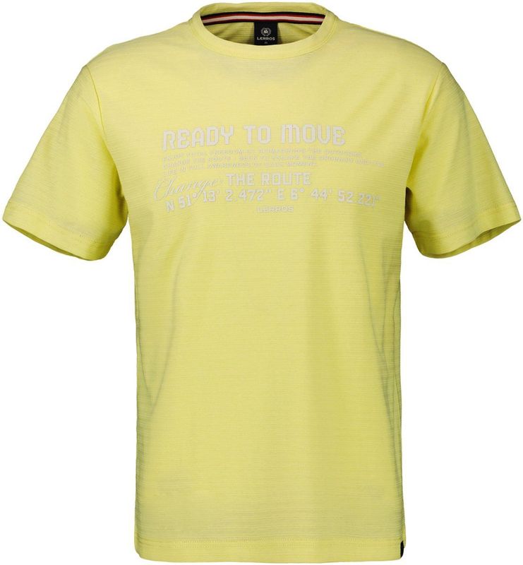 Lerros - T-shirt - Faded Yellow - Structuurkwaliteit