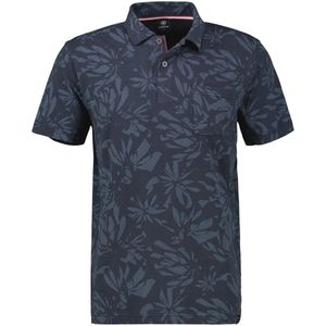 Lerros - Polo Korte Mouw - Blauw - 95% Katoen 5% Elastaan