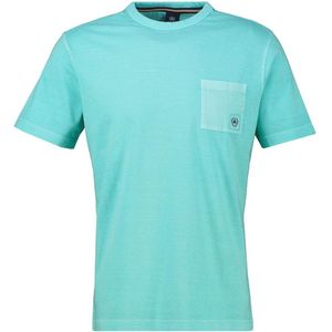 Lerros - T-shirt - Coastal Blue - Met Geborduurd Logo - Korte Mouwen