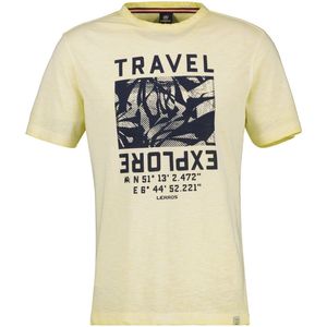 Lerros - T-shirt - FADED YELLOW - Heren - Met Borstprint