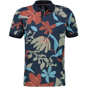 LERROS - Regular Fit Polo - Blauw - Korte Mouwen - Katoen