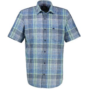 Classic - Navy - Overhemd - Korte Mouwen - Kentkraag - Geborduurd Logo