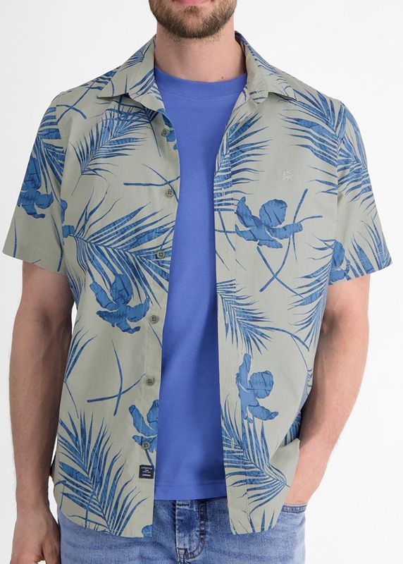 Lerros - Overhemd - Classic Navy - Korte Mouwen - Print All-Over