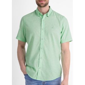 Lerros - Overhemd - Licht Pepermunt - Korte Mouwen - Katoen/Polyester