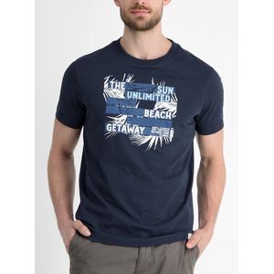 Lerros - T-shirt - Classic Navy - Heren - Zomerse Borstprint