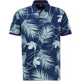 Poloshirt - Jersey - Geribbelde Kraag - Kwartmouw - All-over Patroon