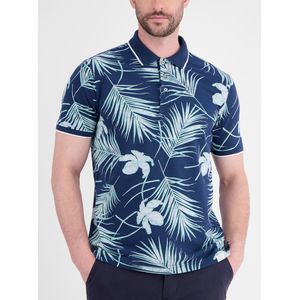 Poloshirt - Jersey - Geribbelde Kraag - Kwartmouw - All-over Patroon