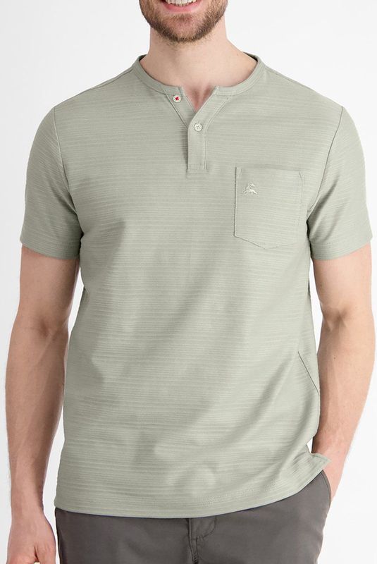 Lerros - Shirt - Classic Navy - Serafino-kraag - 2-knoopsmodel