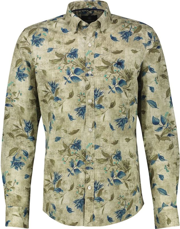 LERROS - Regular Casual Overhemd - Groen