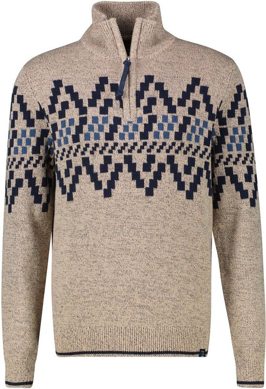 Lerros - Schipperstrui - Tender Beige Melange - Met Noors Motief