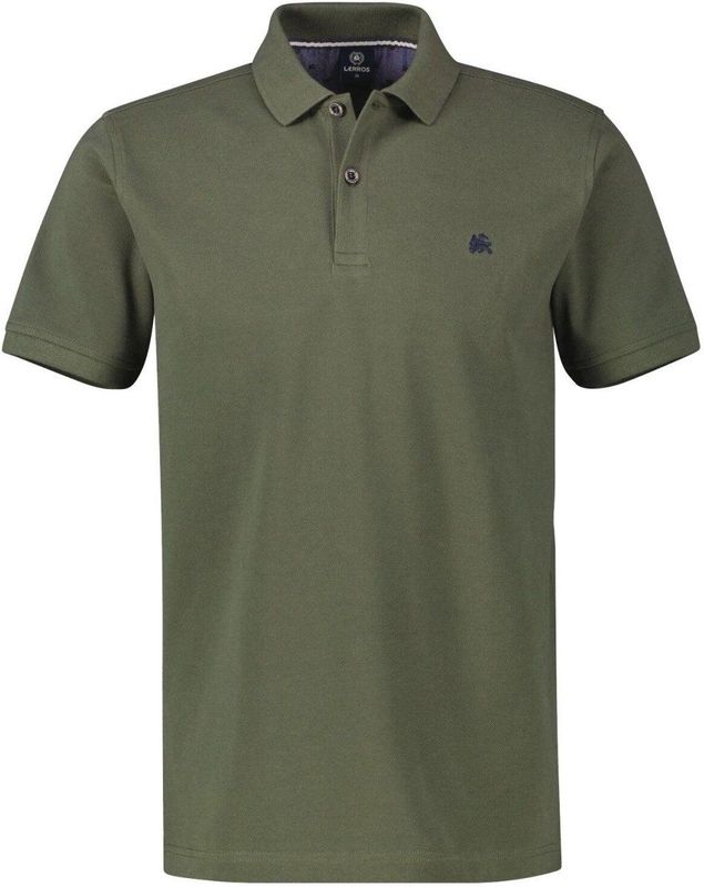 Lerros - Polo - Groen - Katoen - Korte Mouwen