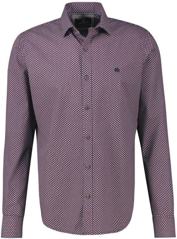 Lerros - Overhemd - Scandinavian Red - Lange Mouwen - Herenoverhemd met Haaienboord