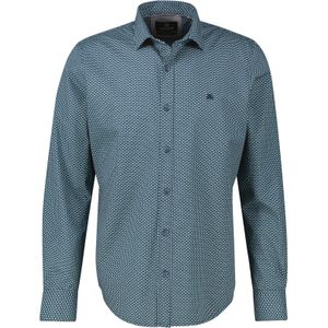 Lerros - Overhemd - Fjord Blue - Herenoverhemd met Lange Mouwen en Haaienboord