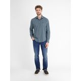 Lerros - Overhemd - Fjord Blue - Herenoverhemd met Lange Mouwen en Haaienboord