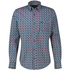 LERROS - Regular Casual Overhemd - Donkerblauw