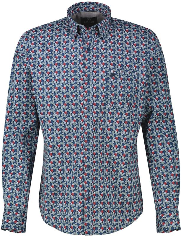 LERROS - Regular Casual Overhemd - Donkerblauw