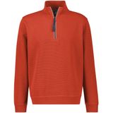 LERROS - Sweatshirt - Rood - Halve Rits - Normale Pasvorm - Lange Mouw