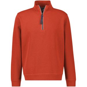 LERROS - Sweatshirt - Rood - Halve Rits - Normale Pasvorm - Lange Mouw