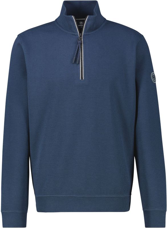 LERROS - Sweatshirt - Donkerblauw - Halve Rits - Normale Pasvorm