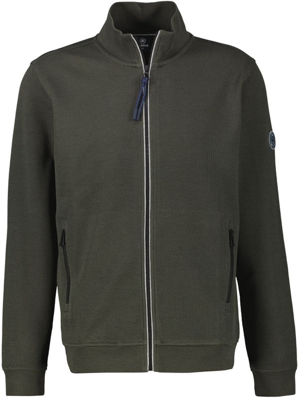 LERROS - Sweatvest - Donkergroen - Met Opstaande Kraag - Lange Mouwen