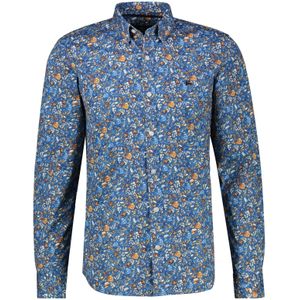 Lerros - FLOWERS - Overhemd - Storm blue - Lange Mouwen - Grote Maten