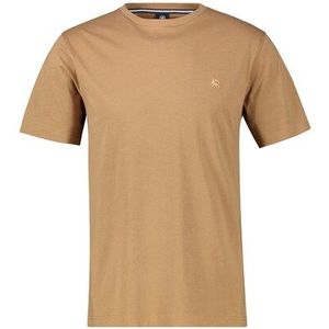 Lerros - LERROS Basic T-shirt - Lichtbruin - Korte Mouwen - Grote Maten