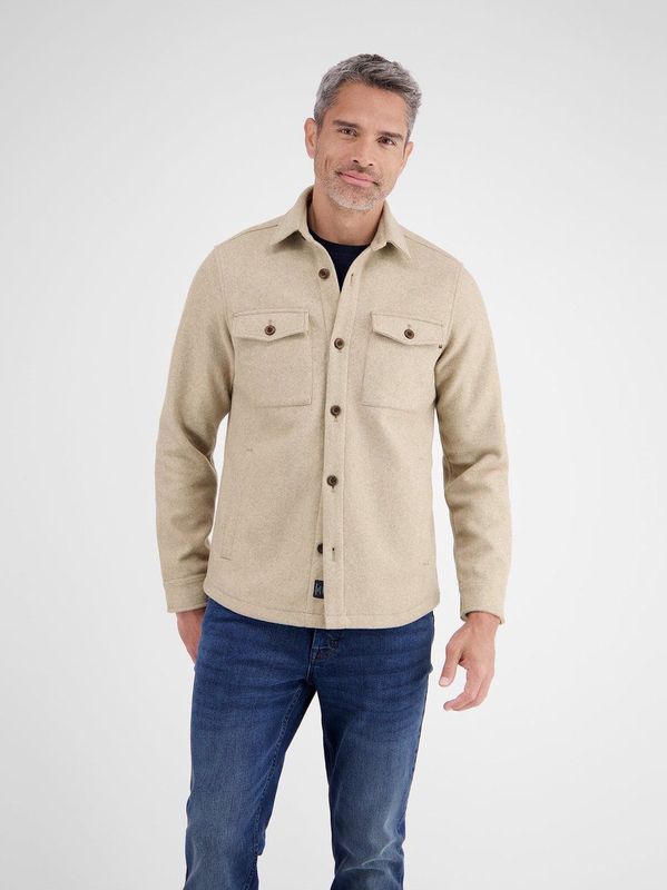 Lerros - Heren Overshirt - Foam White - 25812801
