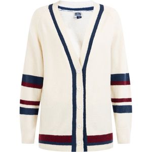 DreiMaster - Maritim - Gebreid Vest - Donkerblauw - Donkerrood - Offwhite