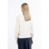 Dreimaster - Gebreide Coltrui - Ivoor - Viscosegaren - Decoratieve Knoopsluiting