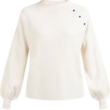 Dreimaster - Gebreide Coltrui - Ivoor - Viscosegaren - Decoratieve Knoopsluiting