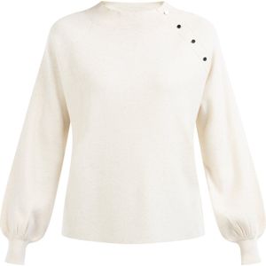 Dreimaster - Gebreide Coltrui - Ivoor - Viscosegaren - Decoratieve Knoopsluiting