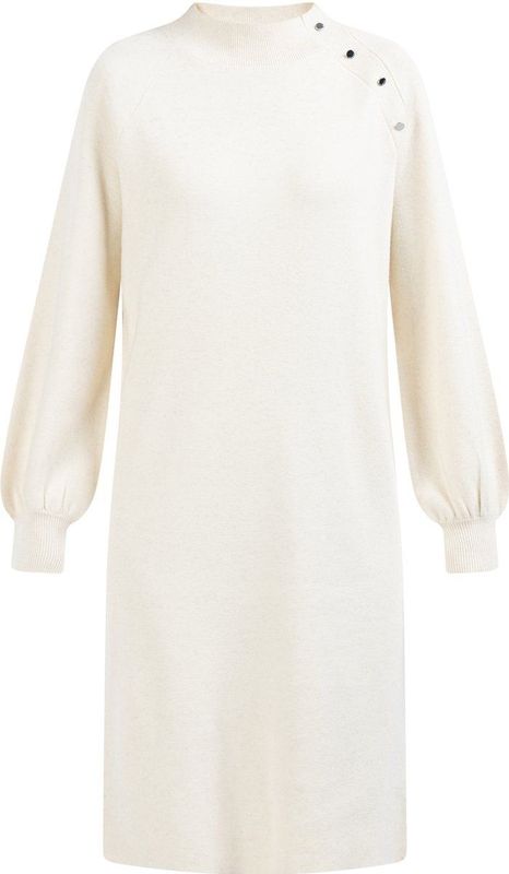 DreiMaster - Klassik - Gebreide Jurk - Beige - Knielengte - Lange Mouw