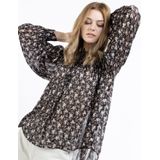 DreiMaster - Bloes - Lange Mouwen - Bloemenprint - Goud Metallic Draad