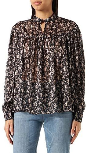 DreiMaster - Bloes - Lange Mouwen - Bloemenprint - Goud Metallic Draad