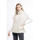 Dreimaster - Gebreide Vest - Wolwit - Dames