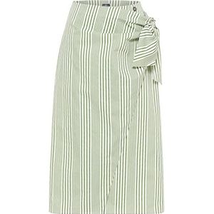 Dreimaster - Wikkelrok - Gebroken Wit Licht Olijfgroen - Dames
