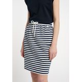 DreiMaster - Maritim Rok - Marine / Natuurwit - Gestreept - Knielengte