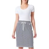 DreiMaster - Maritim Rok - Marine / Natuurwit - Gestreept - Knielengte