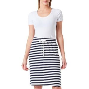 DreiMaster - Maritim Rok - Marine / Natuurwit - Gestreept - Knielengte