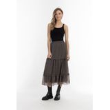 DreiMaster - Maxi Rok - Zwart en Wit - A-lijn